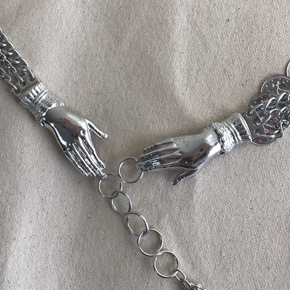 Halloween costume. Belly dancer jingling coin belt Gypsy coin embellished scarf - Picture 5 of 10